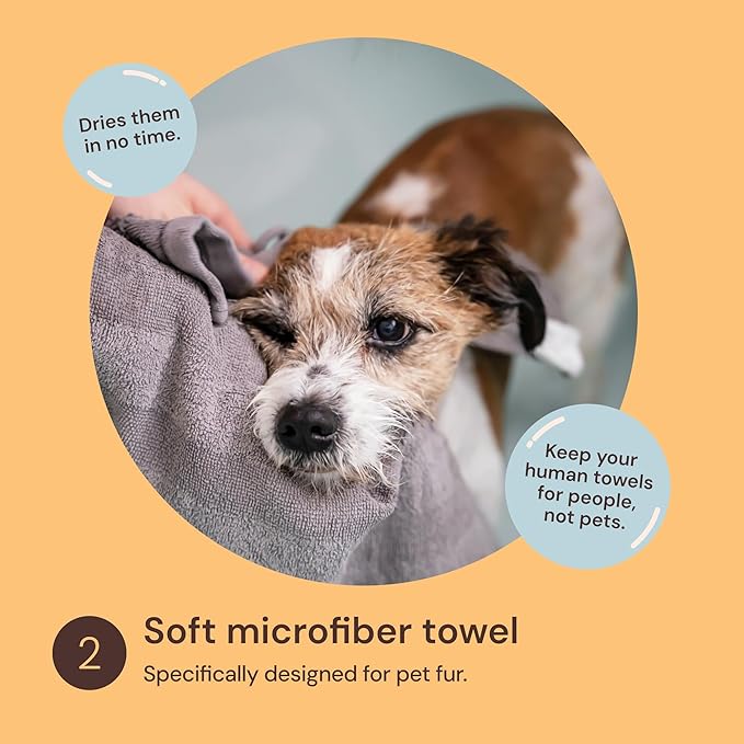 Sunny & Honey Dog Grooming Kit & Shampoo Bundle Pack - 16 oz Coconut Honey Shampoo & Conditioner Set - 8 oz Breeze Dog Deodorizing Spray - Deshedding Brush - Microfiber Towel