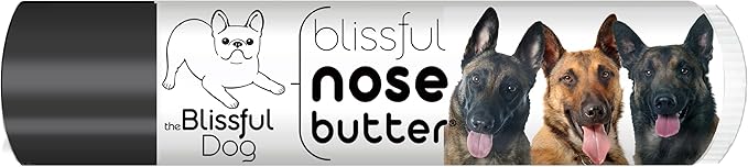 The Blissful Dog Belgian Malinois Nose Butter for Dry, Cracked Skin, Lick-Safe Dog Nose Balm with Moisturizing Shea Butter, Almond, Olive, and Essential Oils, Pet Supplies, Uncented, 0.15 oz.