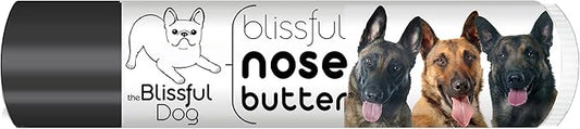 The Blissful Dog Belgian Malinois Nose Butter for Dry, Cracked Skin, Lick-Safe Dog Nose Balm with Moisturizing Shea Butter, Almond, Olive, and Essential Oils, Pet Supplies, Uncented, 0.15 oz.