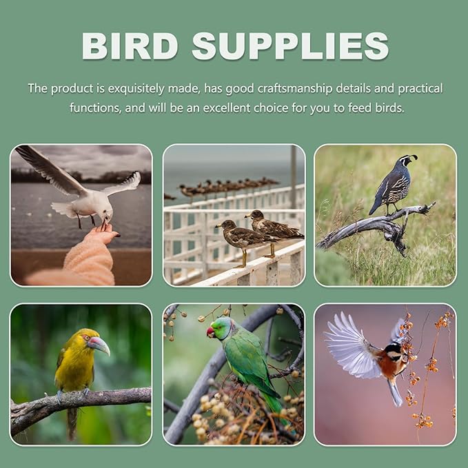 Kisangel 2PCS Bird Cage Feeder Trough, Clear Bird Feeder Cups Parrot Water Bowl for Cage Replacement