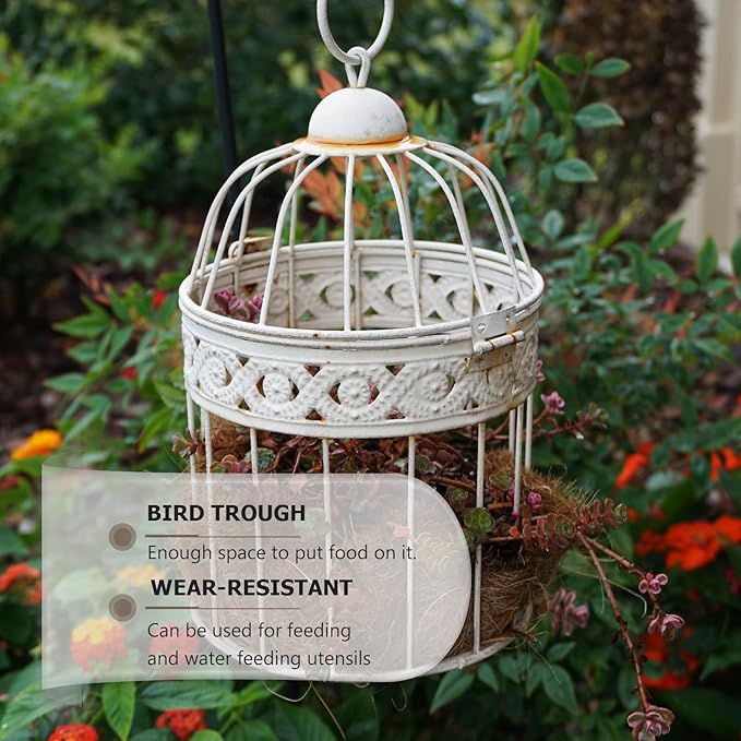 Kisangel 2PCS Bird Cage Feeder Trough, Clear Bird Feeder Cups Parrot Water Bowl for Cage Replacement