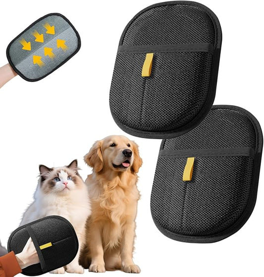 2Pcs Pet Hair Removal Gloves for Dogs and Cats, 2025 Upgraded Electrostatic Magic Hair Remover Glove