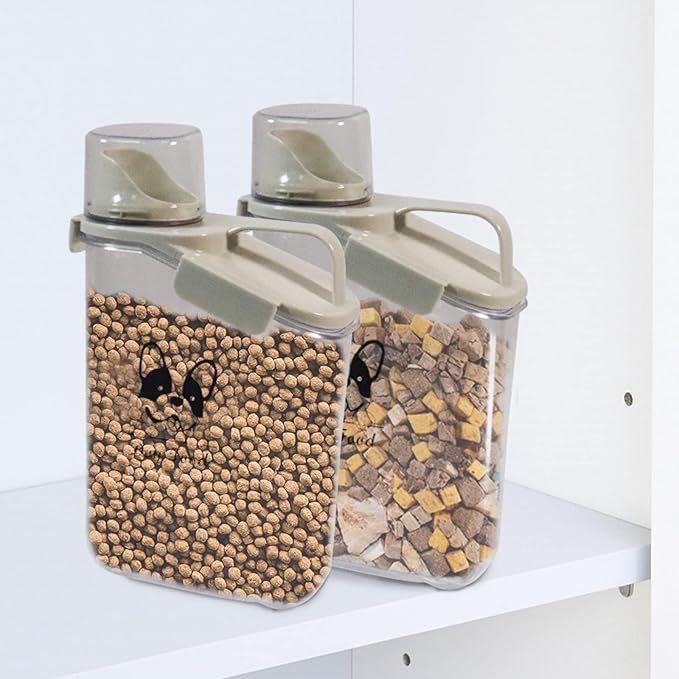 Dog Food Storage Container Airtight Portable Dog Food Container with Handled Lid and Pour Spout,Food Storage for Dog Dry Food Small Pet Food Container with Measuring Cup for Home, Travel,2.8L