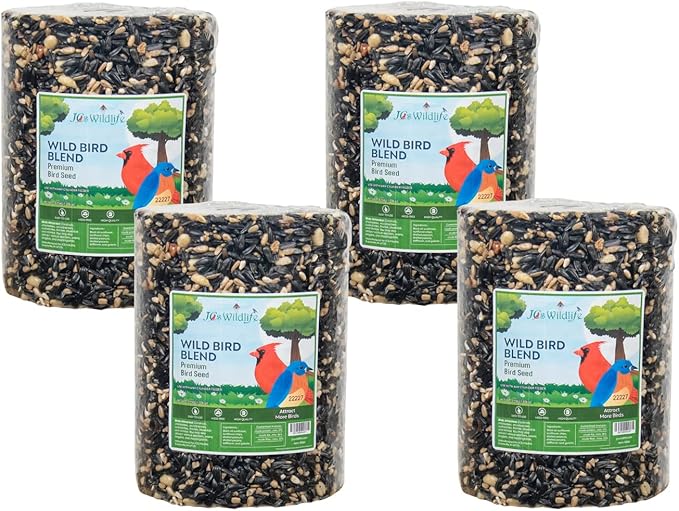 JCs Wildlife Wild Bird Blend Premium Bird Seed Large Cylinder, 3.75 lb (4 Cylinder)
