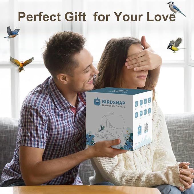 birdsnap® P33 - Bird Feeder with Camera Solar Powered, 2K Video Bird Camera Feeder Live with 32GB Card, AI Identify Feather Species, Auto Record in Backyard, for Birds Lover