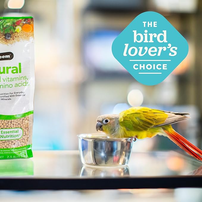 ZuPreem Natural Bird Pellets, Daily Bird Food for Parrot, Conure, Caique, African Grey, Eclectus, Small Cockatoo, Core Nutrition for Medium Large Birds, Added Vitamins, Parrot Food (M/L, 20 lb)