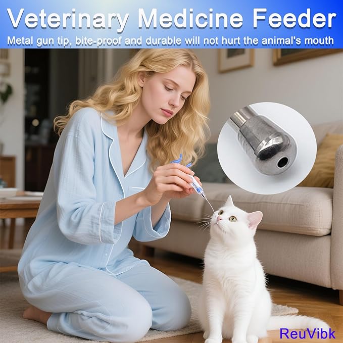 2Pcs 10ML Livestock Syringe, Reusable Adjustable Goat Drench Syringe, with 1 Drench Nozzle 10 Needles, Suitable for Small Poultry And Birds Such As Chickens, Ducks, Cats, Dogs, Etc