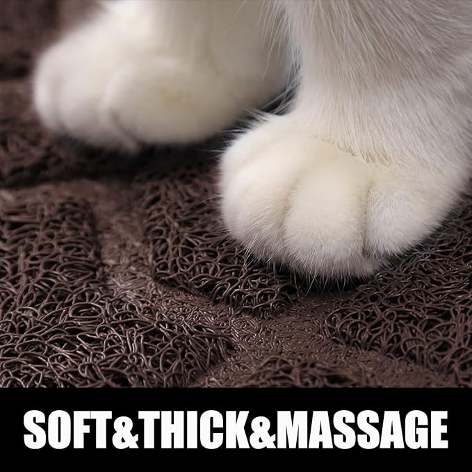 Yimobra Cat Litter Mat, 24"x20" Litter Mat with Litter Lock Mesh, Soft Cat Litter Mat Litter Trapping Mat, Easy to Clean, Non-Slip, Water Resistant, Litter Free Floors, Dark Coffee