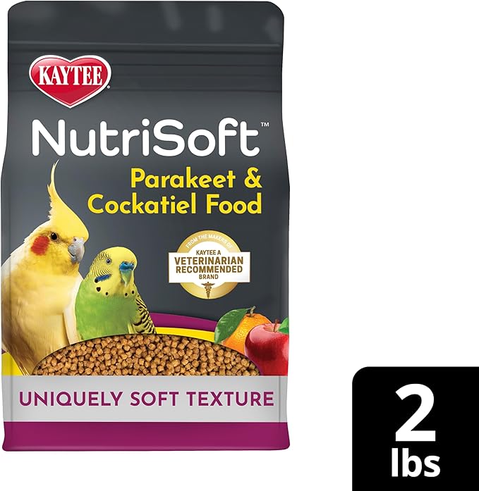 Kaytee NutriSoft Pet Parakeet & Cockatiel Bird Food, 2 lb