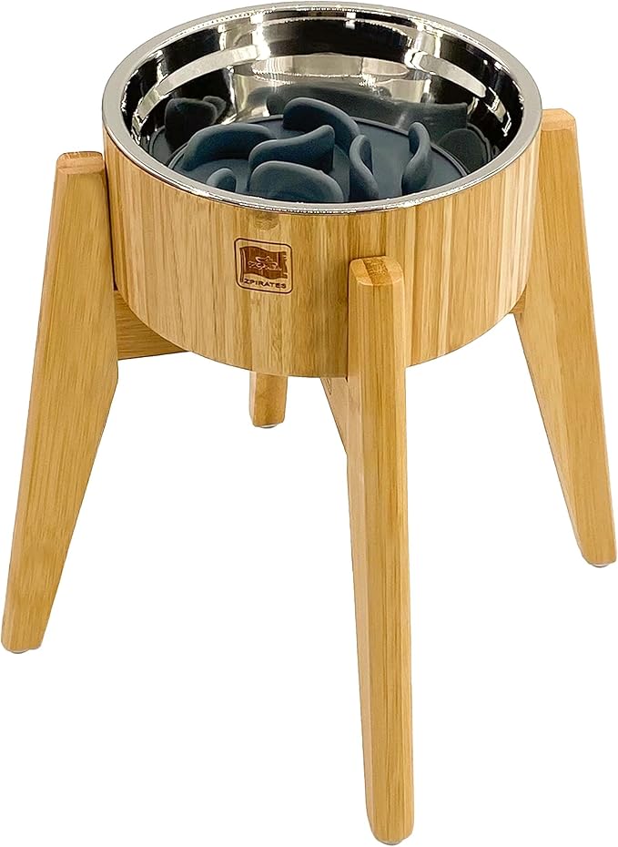 Slow Feeder Dog Bowls for Large Breed - 15-inch High Elevated, Raised Single Food Station - Detachable Parts, Suitable for Treats, Wet/Dry Pet Foods