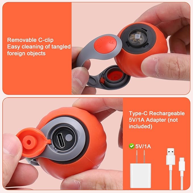 Interactive Cat Toy Ball - Motion-Activated, USB Rechargeable Cat Toys for Indoor Cats with Anti-Scratch Cover & 2 Changeable Tails - Enrichment Toy for Active Cats & Kittens