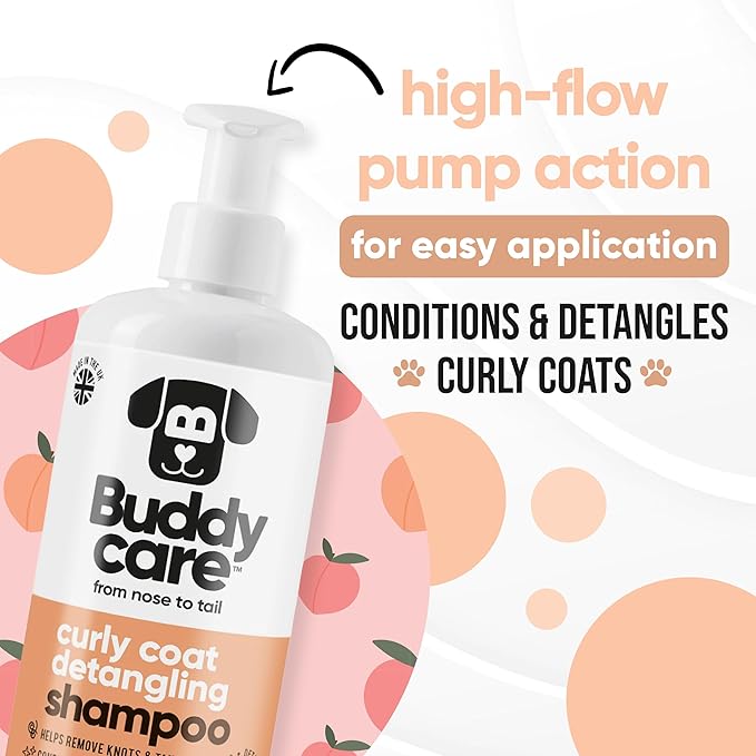 Curly Coat Dog Shampoo by Buddycare | with Aloe Vera and Pro Vitamin B5 (50.72oz)