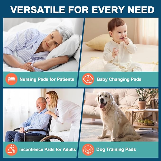 AAY Bed Pads Disposable 30" x 36" (50 Count), Extra Large Super Absorbency Disposable Underpads for Incontinence, Premium Leakproof Protective Chucks Pee Pads for Adult, Kids, Puppy Training