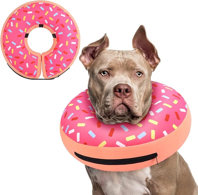 Supet Inflatable Dog Cone Collar Alternative After Surgery, Dog Neck Donut Collar Recovery E Collar for Neuter, Soft Pet Cone for Small Medium Large Dogs