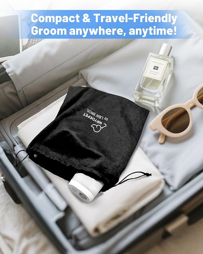 Hands-Free Dog Hair Dryer – Low Noise Pet Grooming Blower for Small & Medium Dogs Cats, Fast Drying, Adjustable Heat & Speed, Portable (Gray)