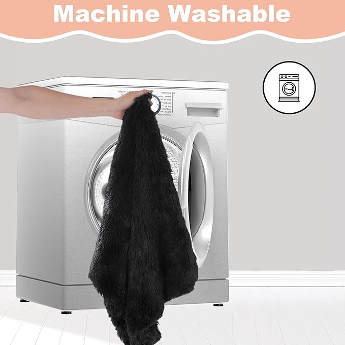 Bedfolks Waterproof Crate Bed, Plush Dog Crate Pad with Removable Cover, Faux Fur Dog Kennel Bed, 41"x27", Black