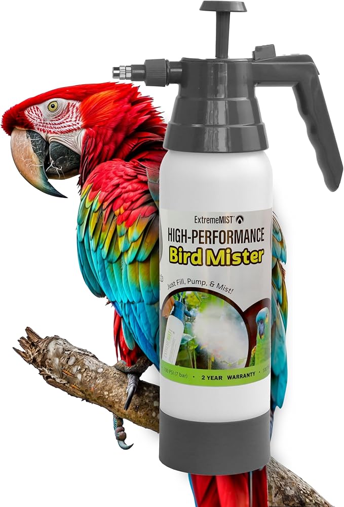 EXTREMEMIST High-Performance Bird Sprayer | Ultrafine Avian Pump Mister | Handheld Pet Bird Bath Mister | Adjustable Nozzle | Bird Cage Cleaner | Perfect for Macaws, Cockatiels, Parrots & More - 32oz