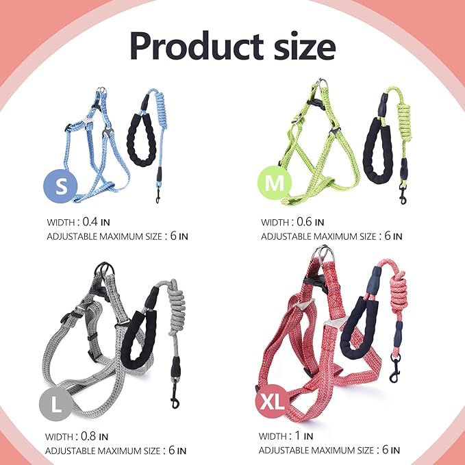 Mini Pig Harness, Adjustable Small Pig Harness with Leash Infinity Style Lead and Soft Foam Handle for Small to Medium Pet Pigs Walking Training Jogging (Pink, S)