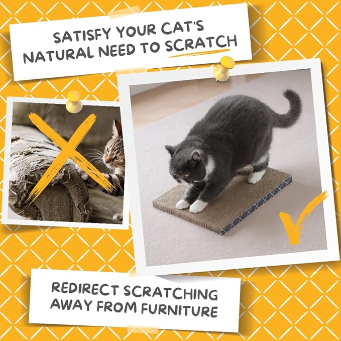 HIDE & SCRATCH Cat Scratcher Pad Pack; Cat Scratch Pad Refills for Hide & Scratch Scratcher Box (4 Count)