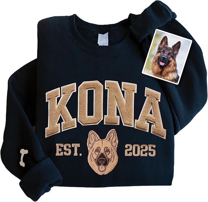 NAZENTI Personalized Dog Mom Sweatshirt, Cat Lovers Gift, Matching Dog and Owner Sweater, Gift Christmas Memorial Birthday