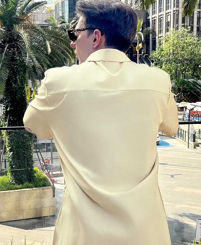 Men’s Hawaiian Shirt Western Cowboy Symmetrical Print Short Sleeve Button Down Casual Beach Holiday Summer Shirt