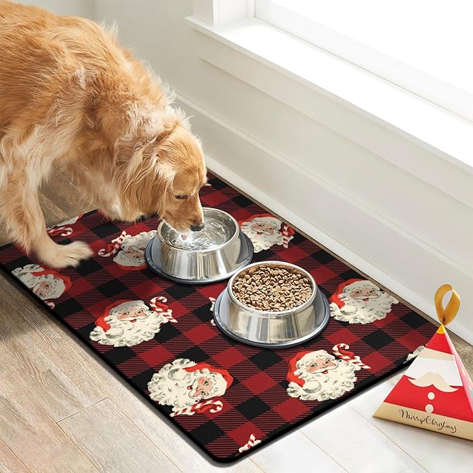 Dog Cat Food Mats for Floors, Absorbent Dog Bowl Mats for Food and Water, Quick Dry Pet Food Mat Non-Slip Pet Supplies