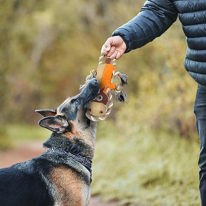 IOKHEIRA Dog Toys for Aggressive Chewers,Tough Indestructible Dog Toys,Squeaky Toys for Large Dogs, Chew Toys for Puppy Middle Big Pets-Donkey, Orange