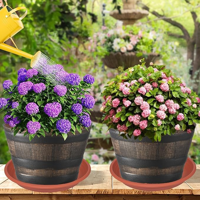 2 Pack of Plant Saucer 12 inch, 12 inch Plastic Plant Drip Trays, Heavy Duty Plant Trays for Indoors no Holes, Plant Water Tray for Planters (Terracotta)