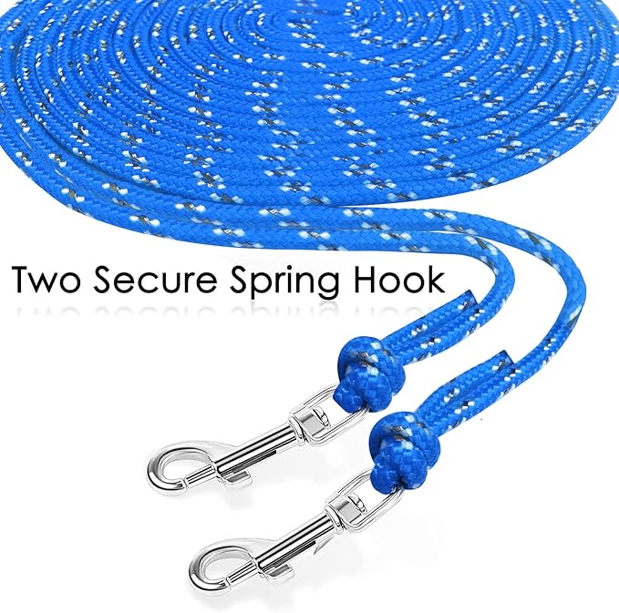 Rypet Reflective Cat Long Leash 15 FT Escape Proof Walking Leads Yard Long Leashes Durable Safe Personalized Extender Leashs Traning Play Outdoor for Kitten, Puppy, Rabbit and Small Animals