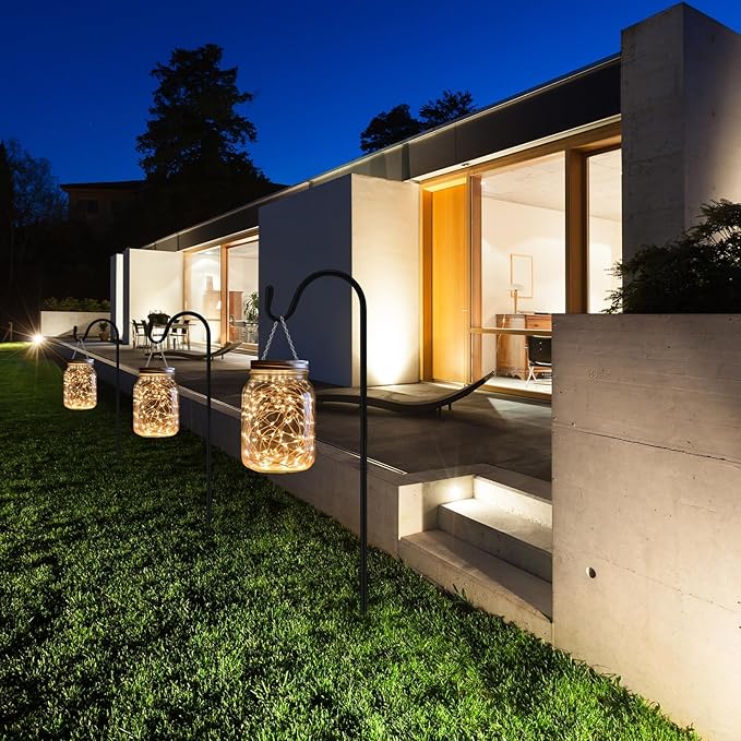 Shepherds Hook for Outdoor Adjustable Bird Feeder Pole Metal Steel Shepard Hooks for Hummingbird Stand Feeder Pole for Garden Plant, Lantern, Hanging Wedding Decor (12 Pcs,24 Inch)