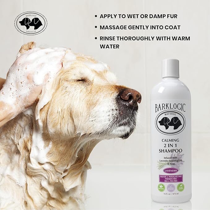 Plant Based 2 in 1 Dog Shampoo and Conditioner, Lavender, 8 fl oz, 2-Pack - Grooming Essentials for A Quality Coat - No Parabens, No Phthalates, No Sulfates, No DEA & PEG, Naturally-Derived