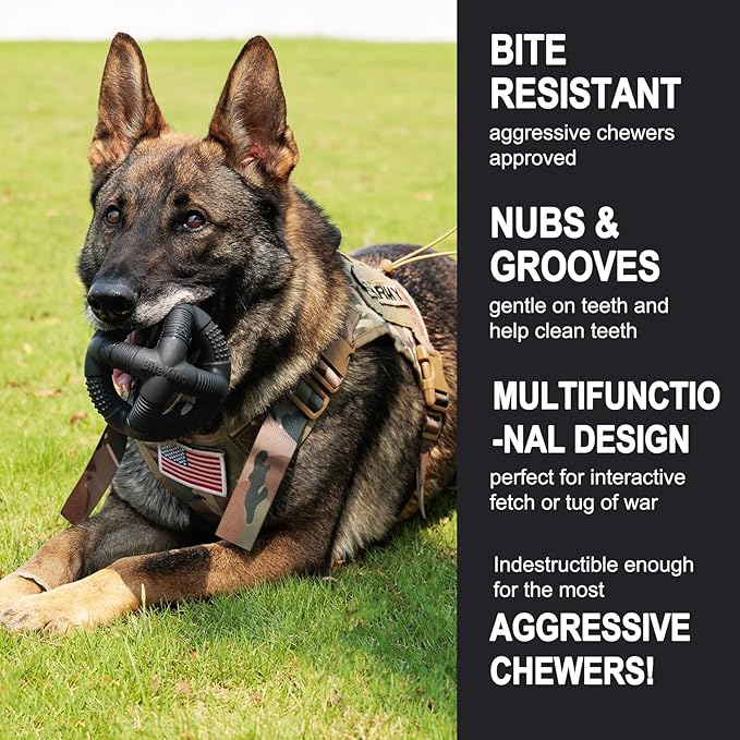 Natural Rubber Dog Balls for Large Aggressive Chewers - Lifetime Replacement - Indestructible and Durable Dog Toys for Large Breed, Black