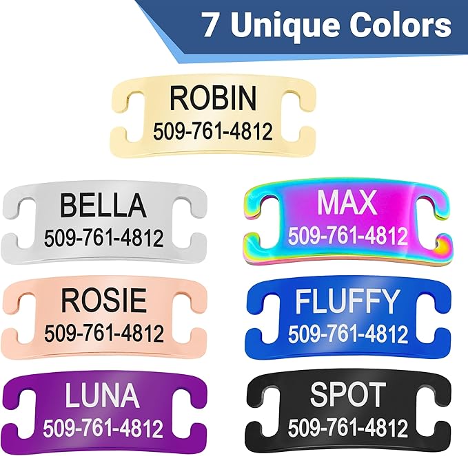 GoTags Cat Collars with Personalized Tag, Breakaway Collar with Safety Buckle Matching Bell, Engraved Custom with Name and Phone, Adjustable for Cats and Kitten, (Blue with Nameplate)