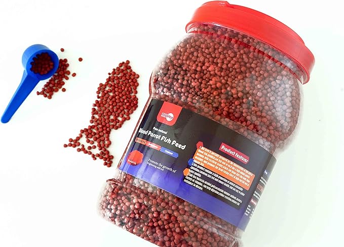 1kg Parrot Pellets Food Color-Enhancing Red Parrot Cichlid Fish Feed Food (1 kg Parrot Fish Pellets)