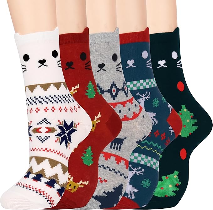 Jeasona Women's Cat Socks Cat Gifts Cute Animal Socks Dog Owl Gifts for Women