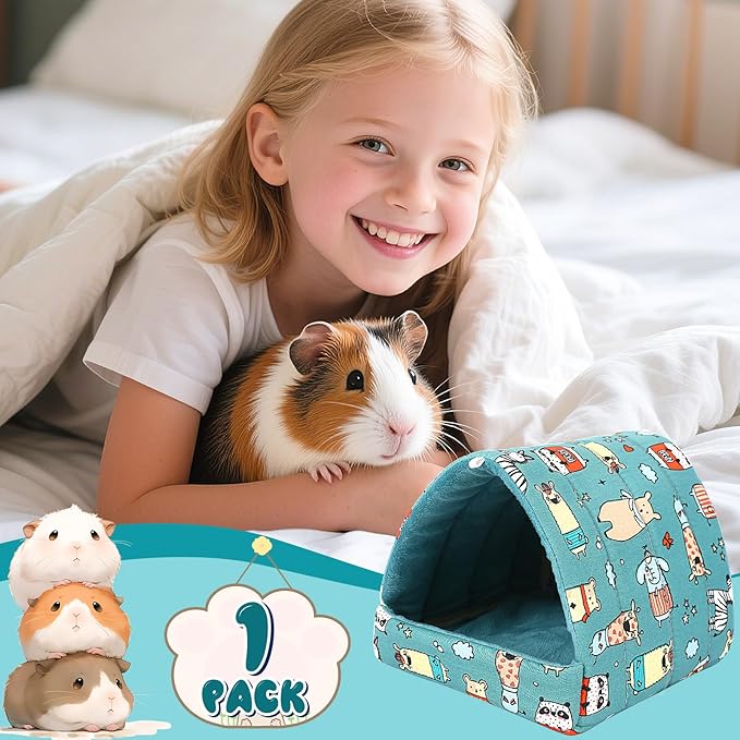 UPINS 2Pcs Guinea Pig Hideout,Guinea Pig Bed Houses Washable Small Animal House Cage Accessories for Dwarf Rabbits Chinchillas Hamsters Hedgehogs Ferrets Bearded Dragons and Rats