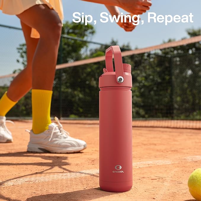 Insulated Water Bottle with Straw Stainless Steel Water Bottle, Leak-Proof, BPA-Free, Double Wall Vacuum Keeps Cold for 24 Hours for Sports, Travel, School (32 oz, Tawny Orange)