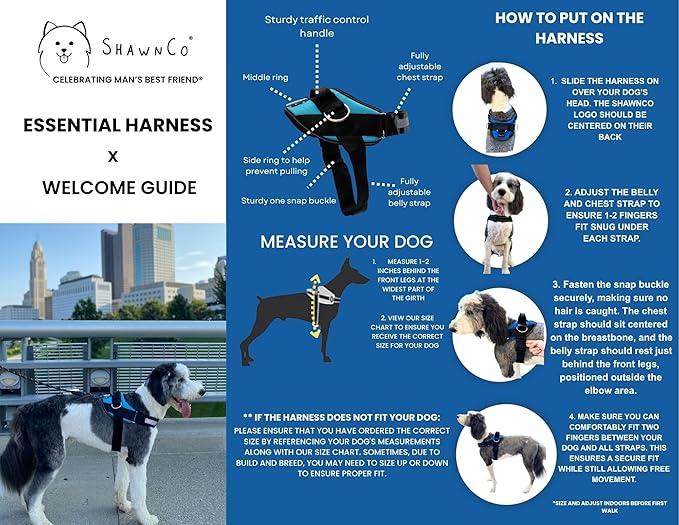 ShawnCo Essential Dog Harness, No-Pull Pet Vest with 3 Leash Clips, No Choke, Reflective, Adjustable and Padded, for Easy Walking and Training for Small, Medium and Large Dogs (Dark Camo, S)