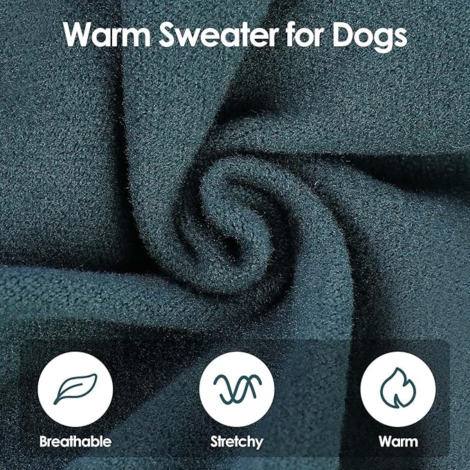 SUNFURA Hair Sticky Cat Clothes, Cat Sweater for Cats Only, 4-Legged Fleece Sweaters Kitten Pajamas Reduce Shedding Fur, Warm Pullover Shirts for Cats, Green L