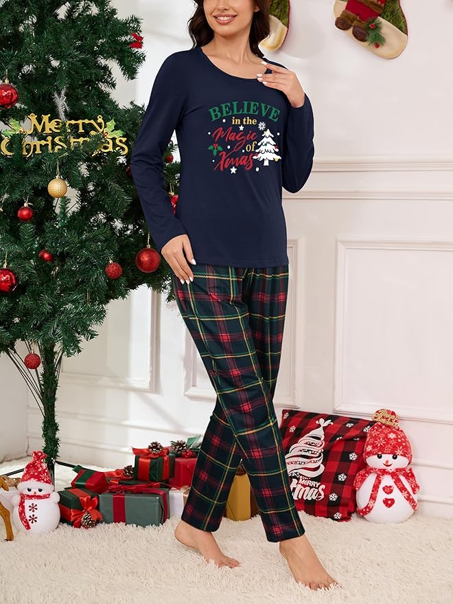 YIJIU Women's Sleepwear Long Sleeve Top and Pants Pajama Set Panda Print Nighty