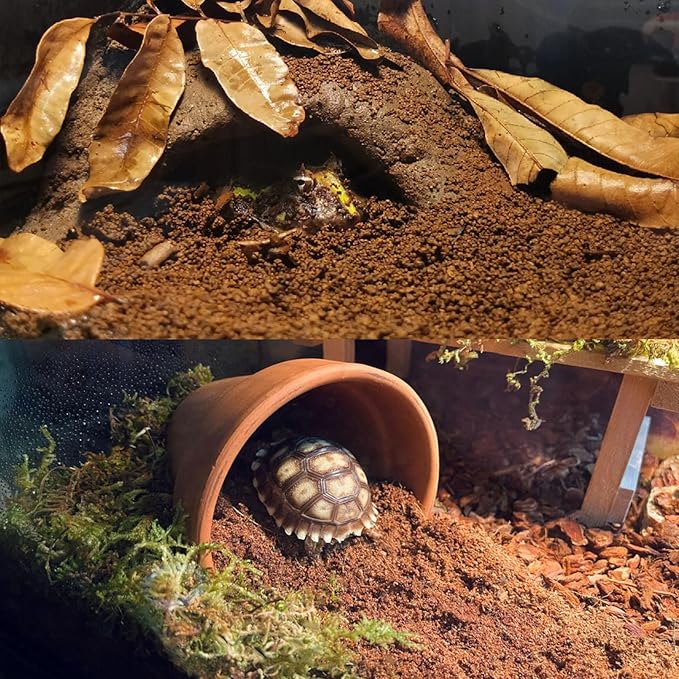 BNOSDM Reptile Soil Substrate Fluffy Small-Strand Reptile Substrate and Snake Bedding Clean Natural Terrarium Bedding for Lizards Snakes Tortoises Tarantulas