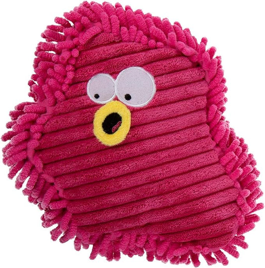 goDog PlayClean Germs Squeaky Plush Dog Toy with Odor-Eliminating Essential Oils, Chew Guard Technology - Pink, Small