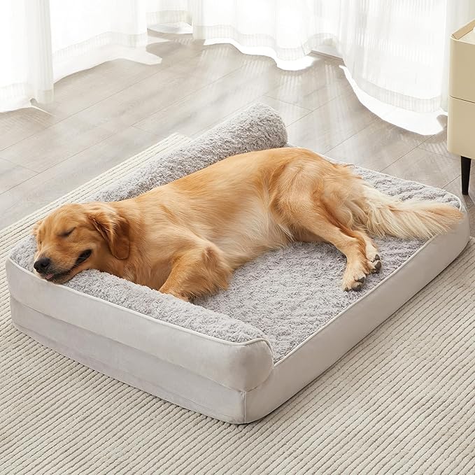 BFPETHOME Orthopedic Dog Beds for Large Dogs-Waterproof Sofa Dog Bed with Removable Washable Cover, Big Pet Bed with Waterproof Lining and Nonskid Bottom,Pet Bed for Large Dogs