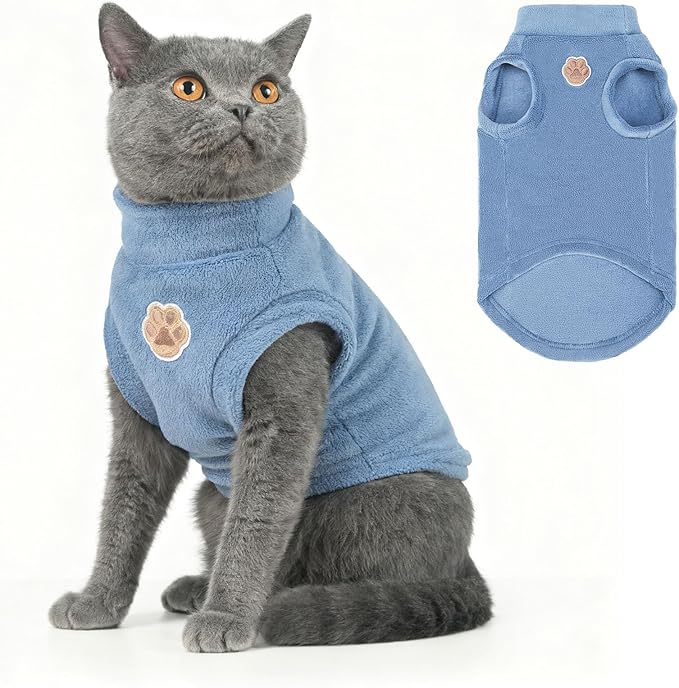 BEAUTYZOO Cat Sweater Turtleneck - Soft Fleece Cat Sweaters for Cats Only Warm Kitten Clothes, Fall Winter Pet Coat Pullover Sweatshirt Clothing Also for Puppy Small Dogs Sphynx Hairless Cats