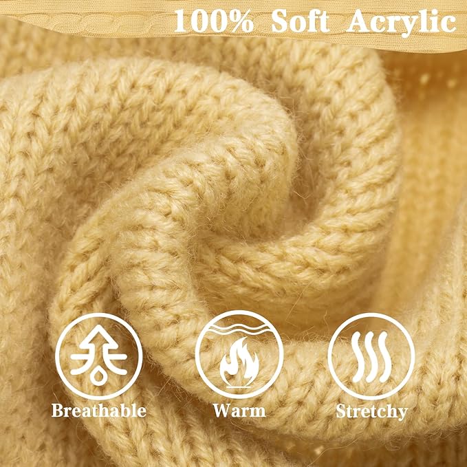 PUPTECK Winter Dog Cat Sweater Coat - Soft Cold Weather Clothes Knitwear for Kitties & Small Dogs Indoor Outdoor Walking Warm, Knitted Classic for Doggies Kitties Girls Boys, Cream M