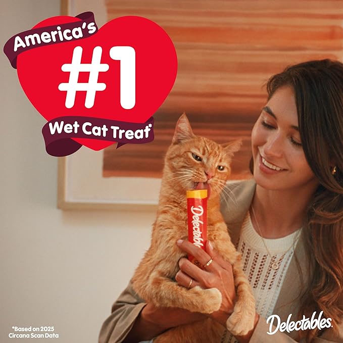 Hartz Delectables Squeeze Up Interactive Lickable Wet Cat Treats for Adult & Senior Cats, Tuna & Salmon, 4 Count(Pack of 8)