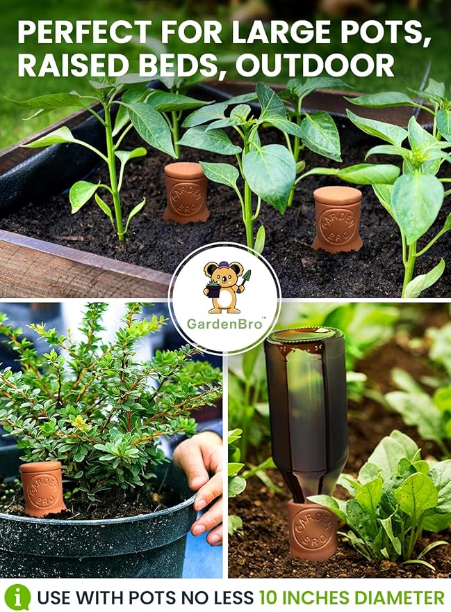 4 Pcs Ollas Terracotta Watering Pots Large - 14 Oz Terracotta Self Watering Globes For 1-week Easy To Refill - Clay Garden Olla Pots Plant Waterers While On Vacation Outdoor & Indoor [4pcs Large 14oz]