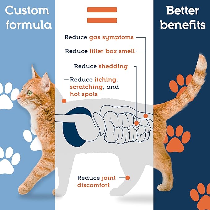 Pet Ultimates Probiotics for Cats – 20-Species Cat Probiotic Powder to Treat Diarrhea, Vomiting, Digestive Support & Cat Antibiotics Recovery – Cat Health Supplies (44 gr)