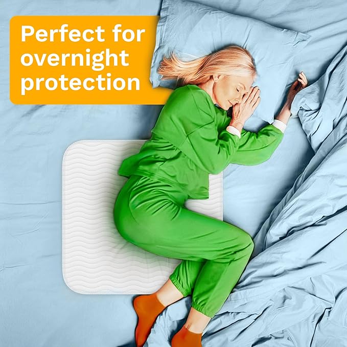 GREEN LIFESTYLE Washable Underpads - Large Bed Pads for use as Incontinence Bed Pads, Reusable Pet Pads, Great for Dogs, Cats, Bunny, Seniors Bed Pad (Pack of 2 - 41x41)