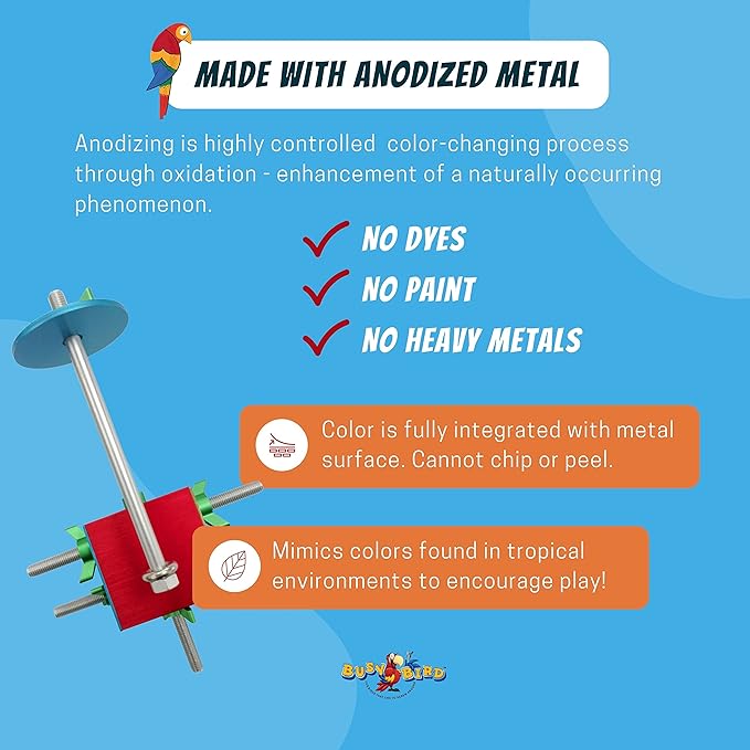 Busy Box Bird Foraging Toy | Interactive Treat Dispenser | Promotes Natural Foraging Behavior | Bird Cage Accessories for Medium to Extra Large Birds | Colorful Toys for Parrots, Cockatiel, Cockatoos